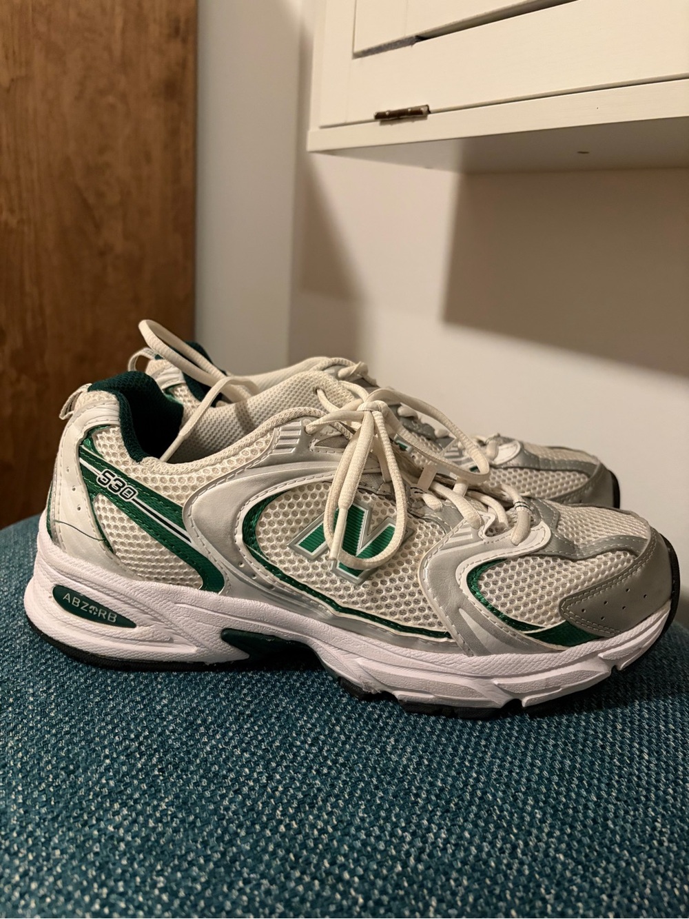 New Balance Men’s 530 Sneakers in White & Green